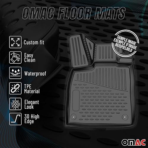 Miniatura 2 de OMAC Alfombrillas de piso para Audi Q7 Q8 (Typ 4M) 2017-2025 TPE negro para todo tipo de clima
