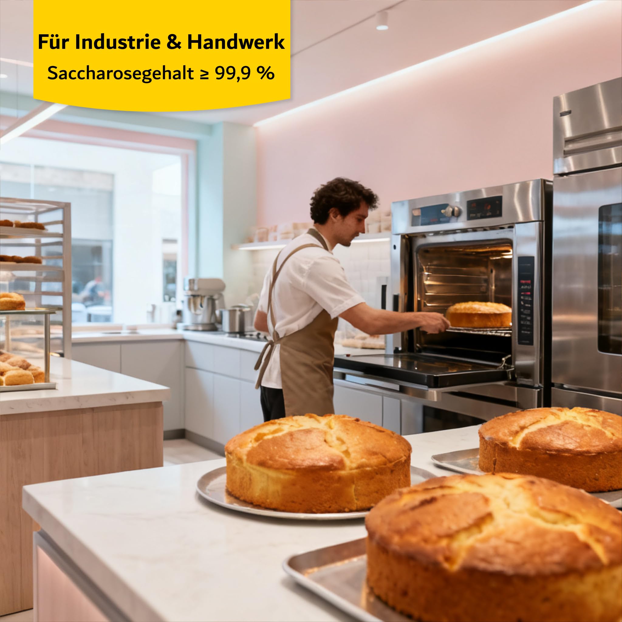 Weißer Kristallzucker - Saccharosegehalt ≥ 99,9% - 25kg Sack | Lebensmittelqualität - frei rieselnd
