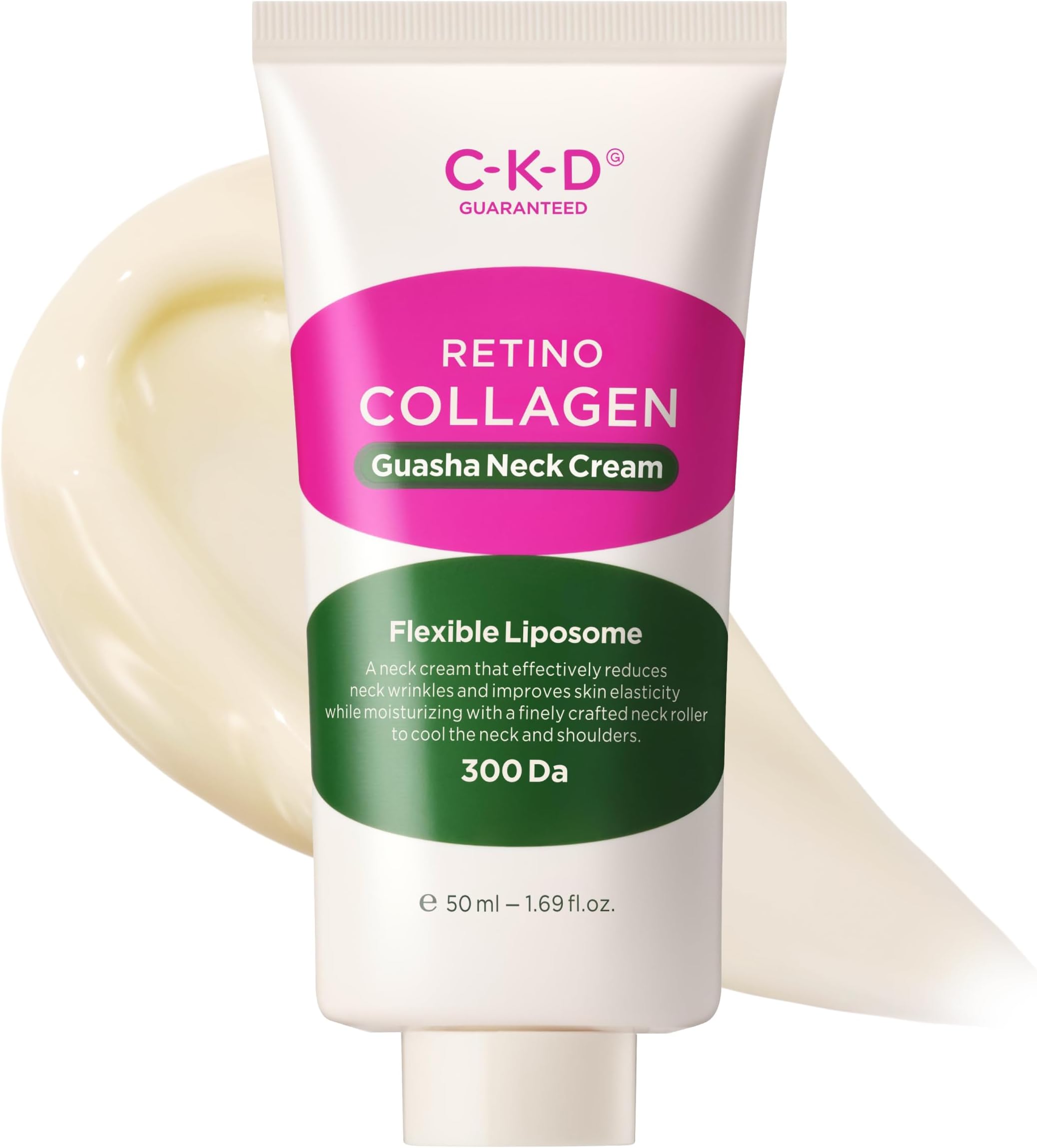 CKD Retino Collagen Gua Sha Neck Cream [Refill] - Firming Cream for Neck and Jawline Tightening, Lifting, and Wrinkle Reduction without Stainless Steel Roller. Korean Skin Care,1.69 fl oz.