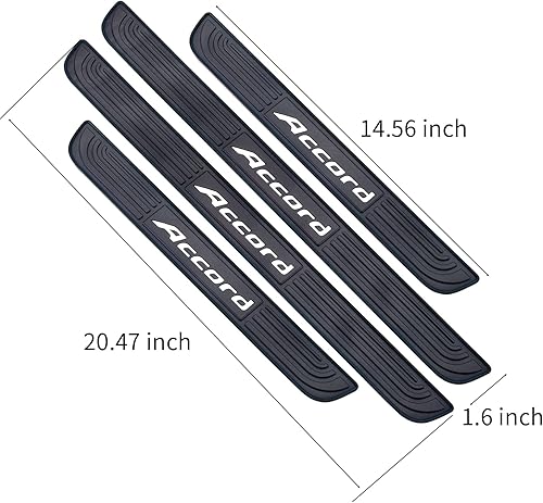 Miniatura 3 de HA01 - Juego de 4 protectores de placa de umbral de puerta de automóvil  Protector de placa de desgaste para umbral de puerta delanteratrasera,