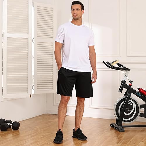 Miniatura 4 de MLYENX Camisas de entrenamiento para hombre ropa atlética absorbe la humedad secado rápido camisetas activas para hombre camisetas de gimnasio