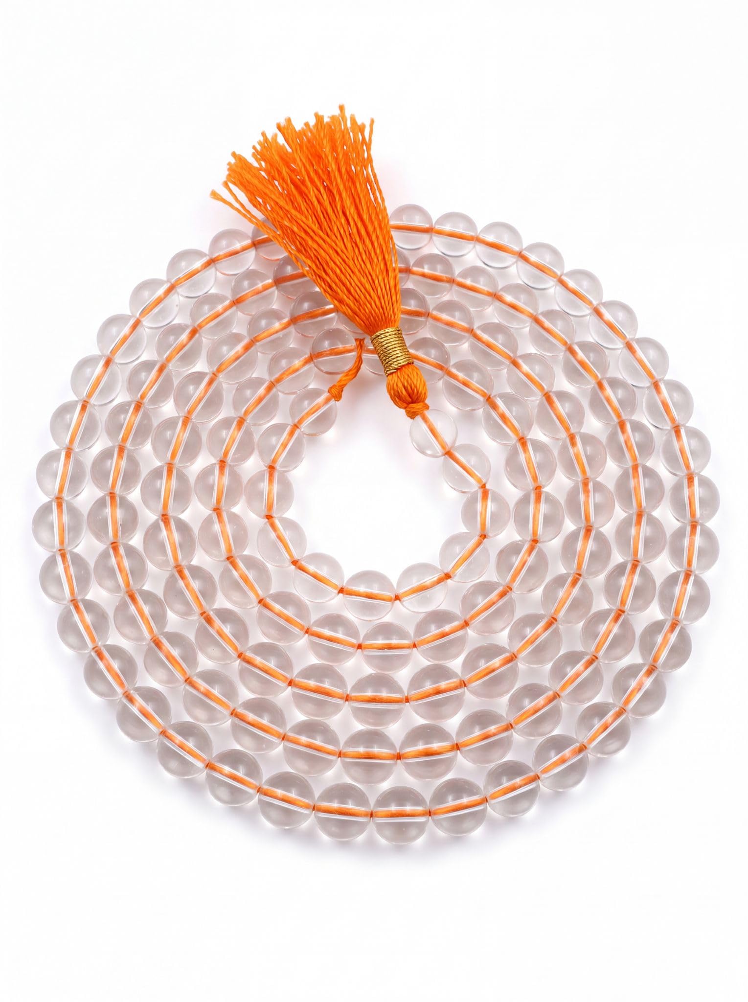 RAGHAV Japa Prayer Beads Original Certified Sphatik Jaap Mala 108 Beads, 6mm, White-image-38