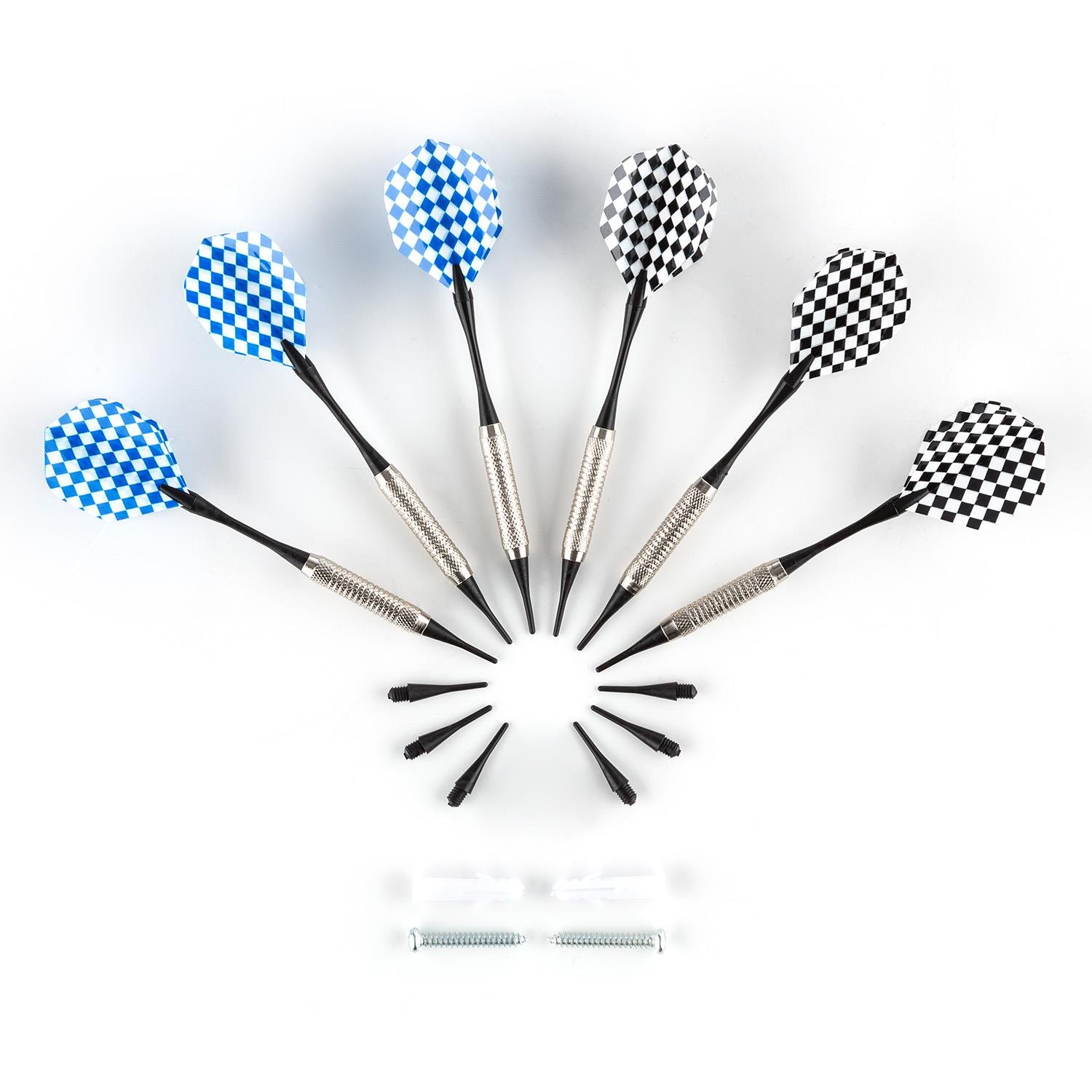 KLAR FIT Dartomat - Bersaglio Elettronico per Freccette, 26 Giochi con oltre 70 Varianti, Computer di Gioco Integrato, 6 Freccette Soft Tip e 6 Punte di Ricambio Incluse, Nero