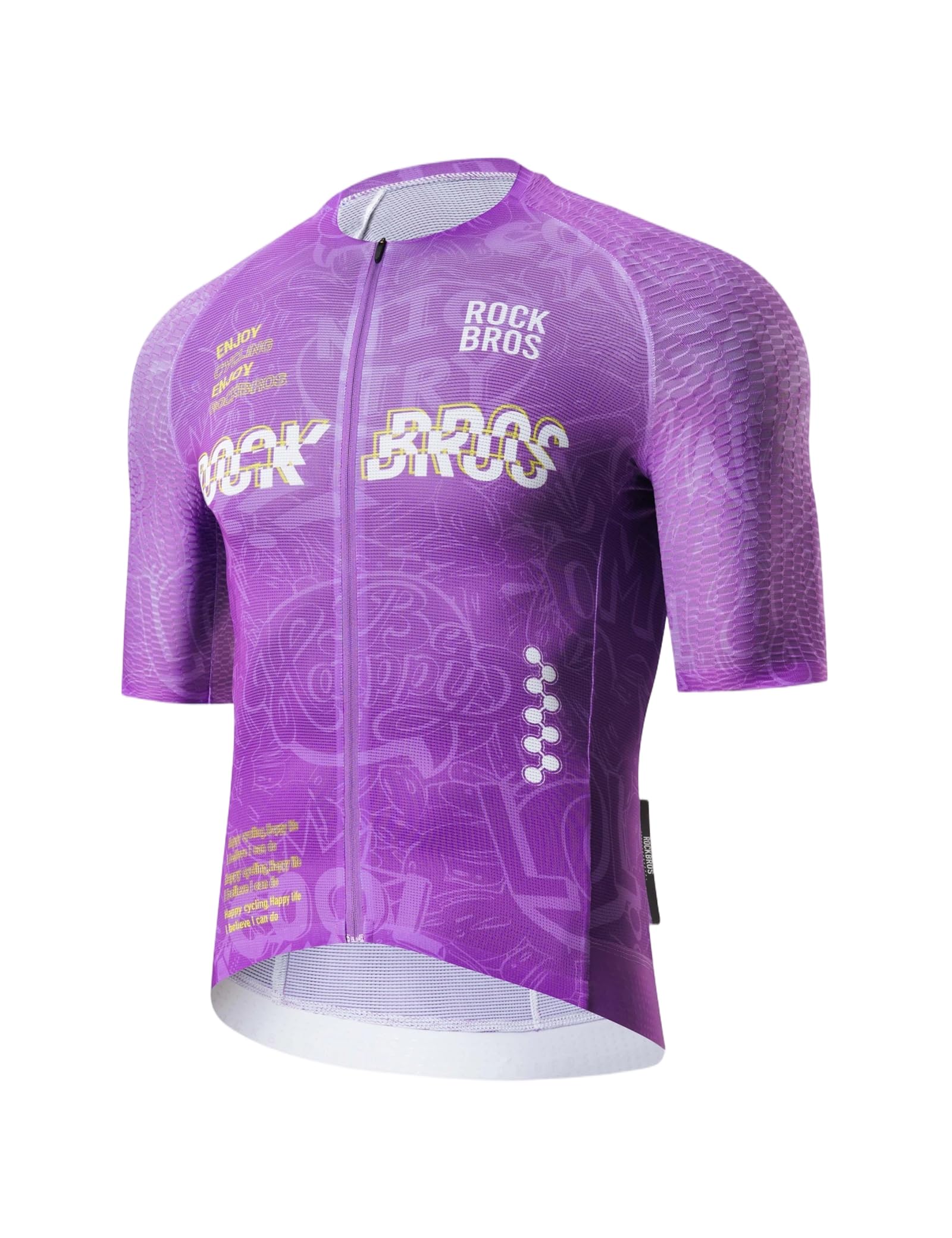 ROCKBROS Maillot Vélo Homme Manches Courtes, Maillot de Cyclisme avec Fermeture Zippée et 3 Poches Arrière, pour Été Route, VTT et Activités Outdoor S-XL