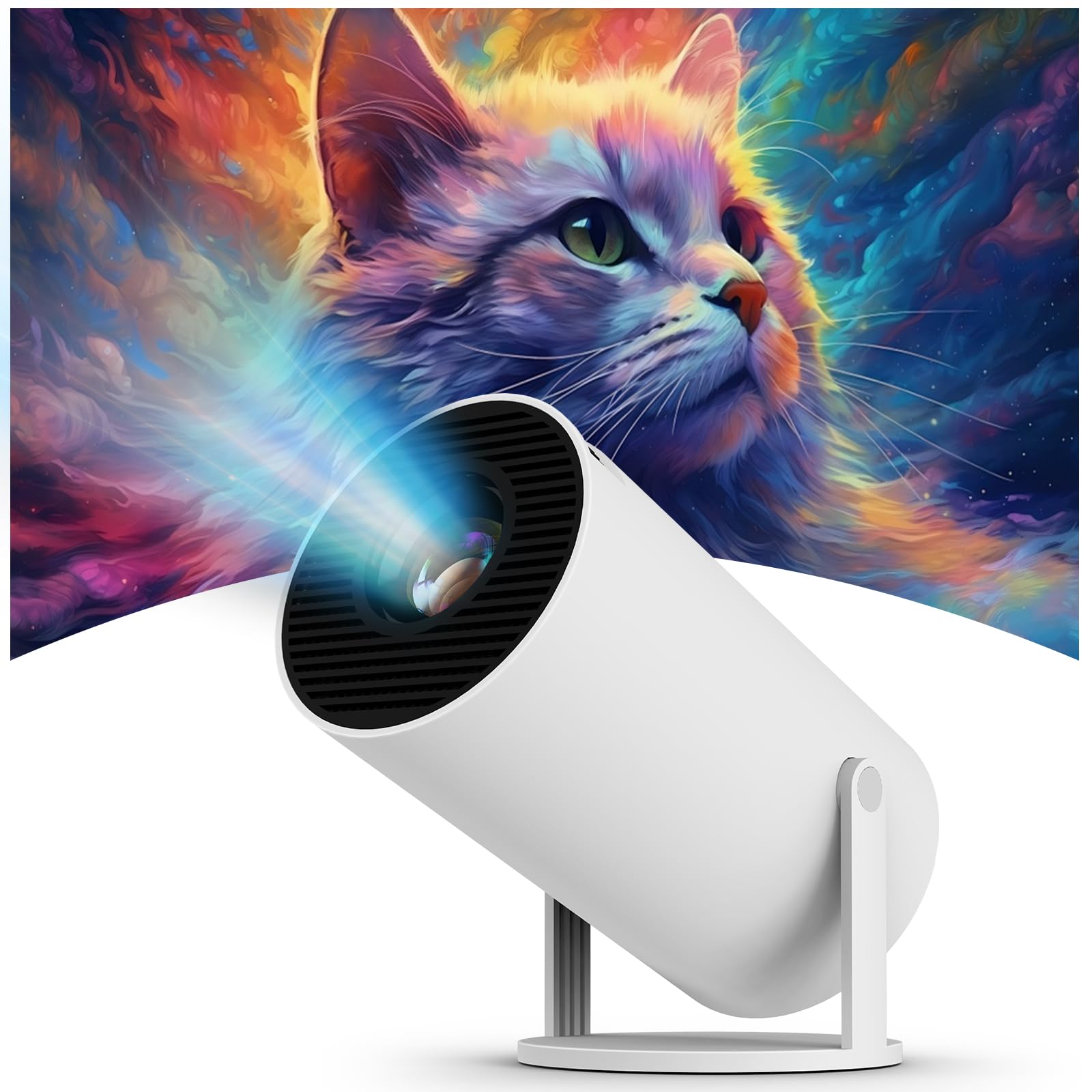 Home Cinema Mini Projecteur Android 11 Portable 4K | 120 ANSI Lumens, WiFi 6, Rotation 180° | Home Cinéma Projecteur WiFi 6