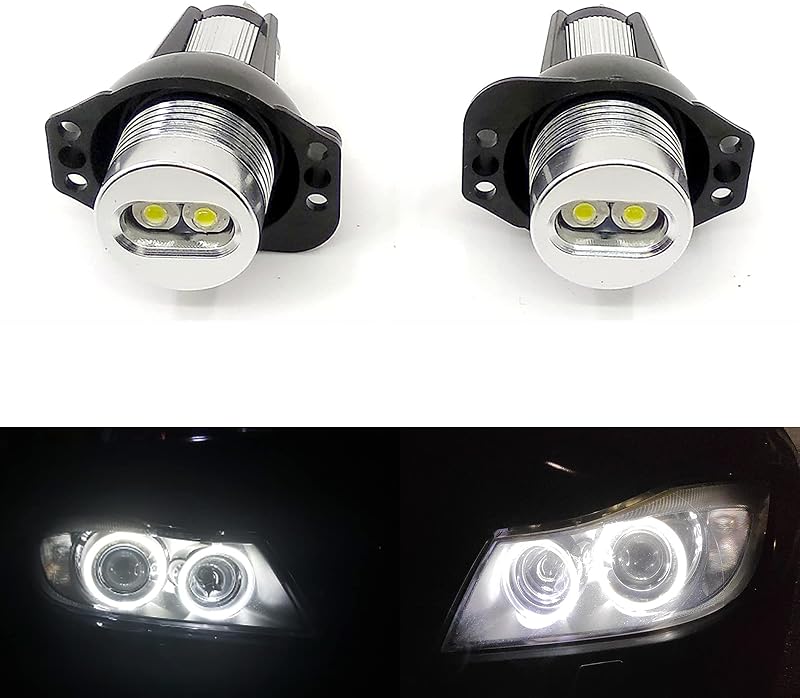 LED Angel Eyes Compatible with 2006 2007 2008 BMW E90 | E91 Pre-Facelift, Pre-LCI 325i, 325xi, 328i, 328xi, 330i,330xi,335i, 335xi Halo Ring Marker Light Bulb