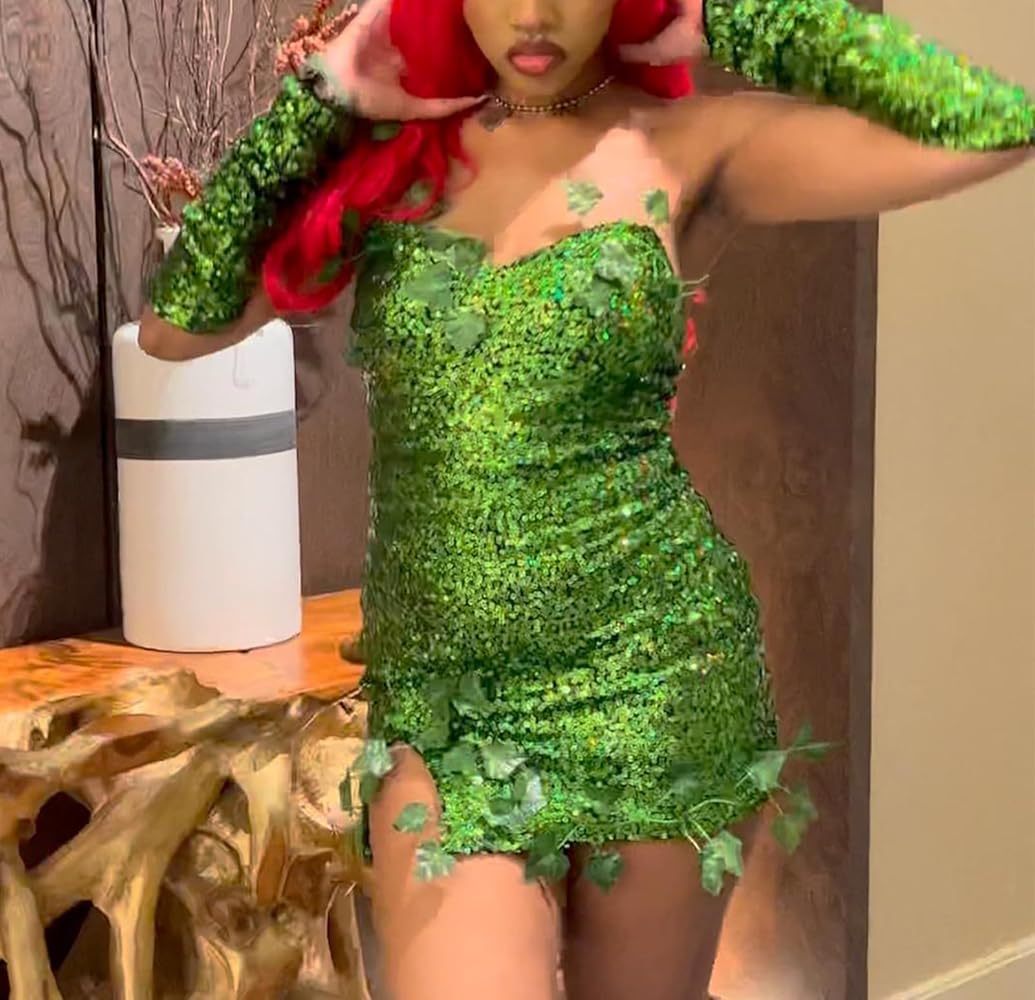 green sparkly dress costume Girls Christmas Dress Party Easter Dress Green Sequin Birthday Princess Dress, Green / 4-5 Years (120cm) main image 0
