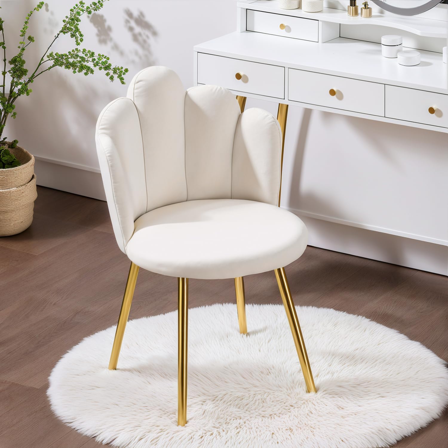 ivoros Velvet Vanity Chair Set of 2, Modern Accent Chair