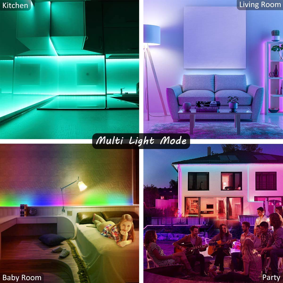 KIKO Led Lights Smart Led Strip Lights Ultra Long 50ft Music RGB Buy Online in United Arab