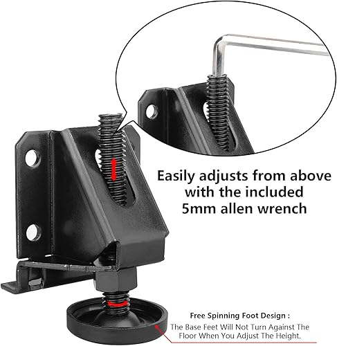 Miniatura 10 de Niveladores de muebles de alta resistencia, nivelador de patas de mesa, patas de nivelación para muebles, mesa, armarios, banco de trabajo,