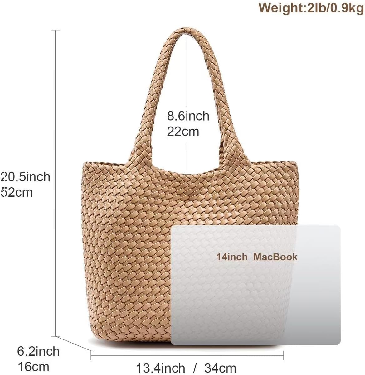 Woven Leather Handbag - Large Tote Bag for Women - Fashion Vegan Leather Tote - Image 5