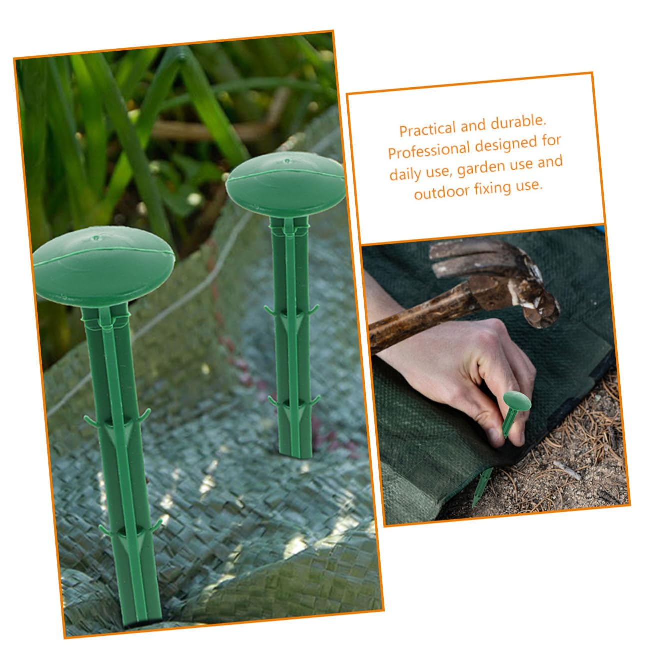 Piquets de Fixation pour Jardin en Plastique Vert 150 Pièces