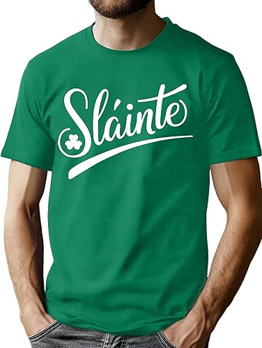 ELDPS Mens St Patricks Day Shirt: Irish Lucky Shamrock T Shirt Clover Saint Patr