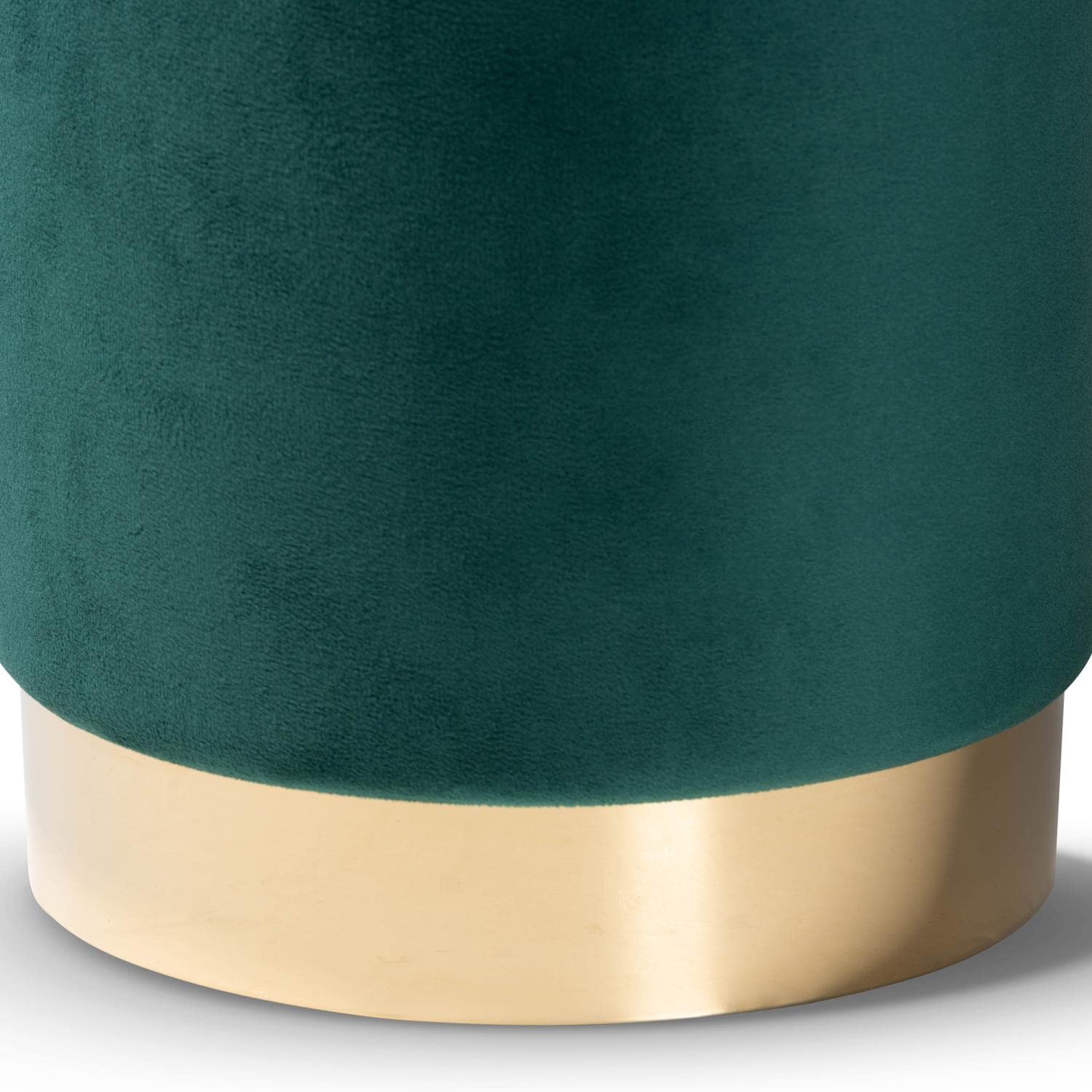 Baxton Studio Chaela Ottomans, Green/Gold