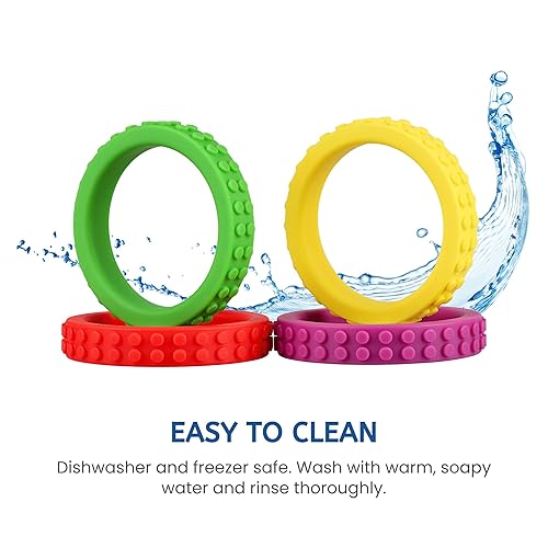 Miniatura 7 de Pulseras masticables para niños sensoriales, pulsera masticable de silicona, juguetes mordedores masticables con motor oral para masticadores con