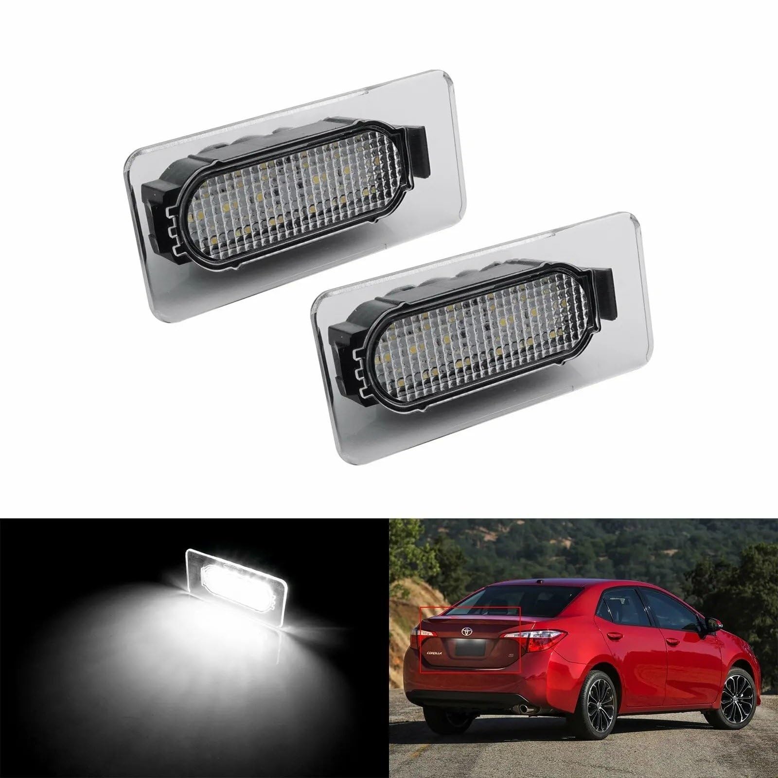 Luces Matrícula Coche Para Toyota Para Corolla 2014 2015 2016 2017 2018 2019 2 Bombillas LED Blancas Para Matrícula Canbus 81270-02250