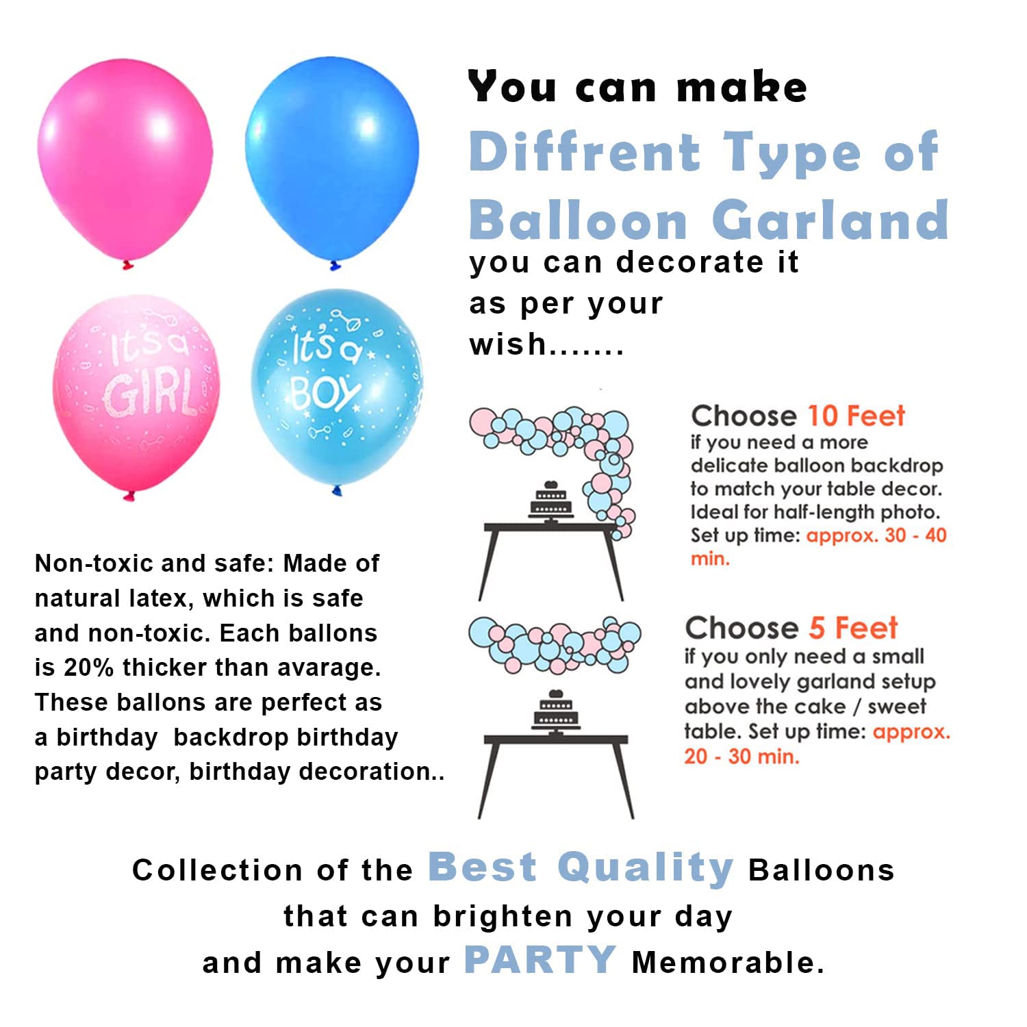 Party Propz Baby Shower Decorations Kit - 92 Pcs Baby Shower Backdrop Decoration Set, Props and Banner, Balloons, Foil Curtains, Mom to be Sash, Dad to be Badge, Godh Bharai Decoration set 1