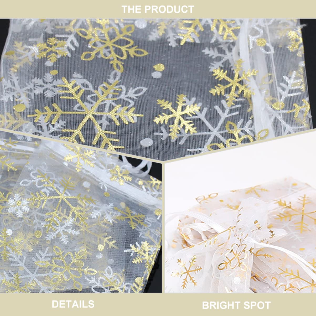 ABOOFAN 300 Pz Borsa in filato bronzato sacchetti regalo di Natale sacchetto regalo in organza borsa regalo per bomboniere borsa regalo bomboniera gioielleria sacchetto di imballaggio