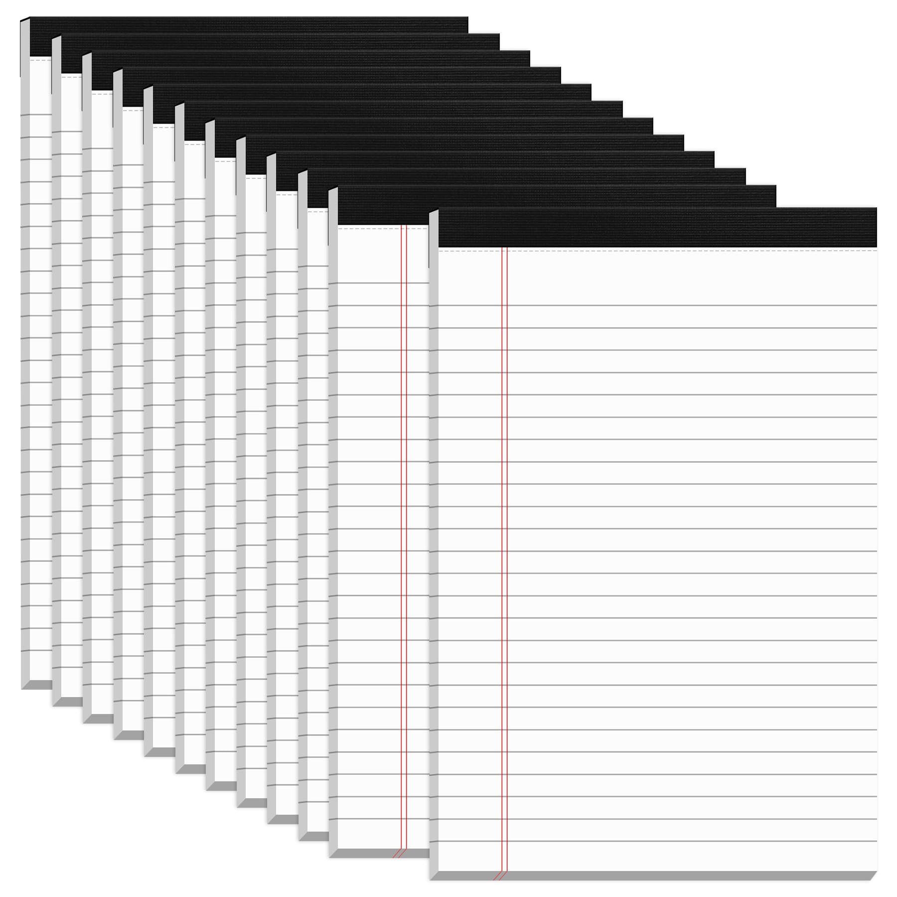 Roneky 12 Pack Note Pads 5x8, Small Legal Pads 5x8 White Writing Paper for Work, Mini Notepads College Ruled Paper with Sturdy Back 25 Lines,