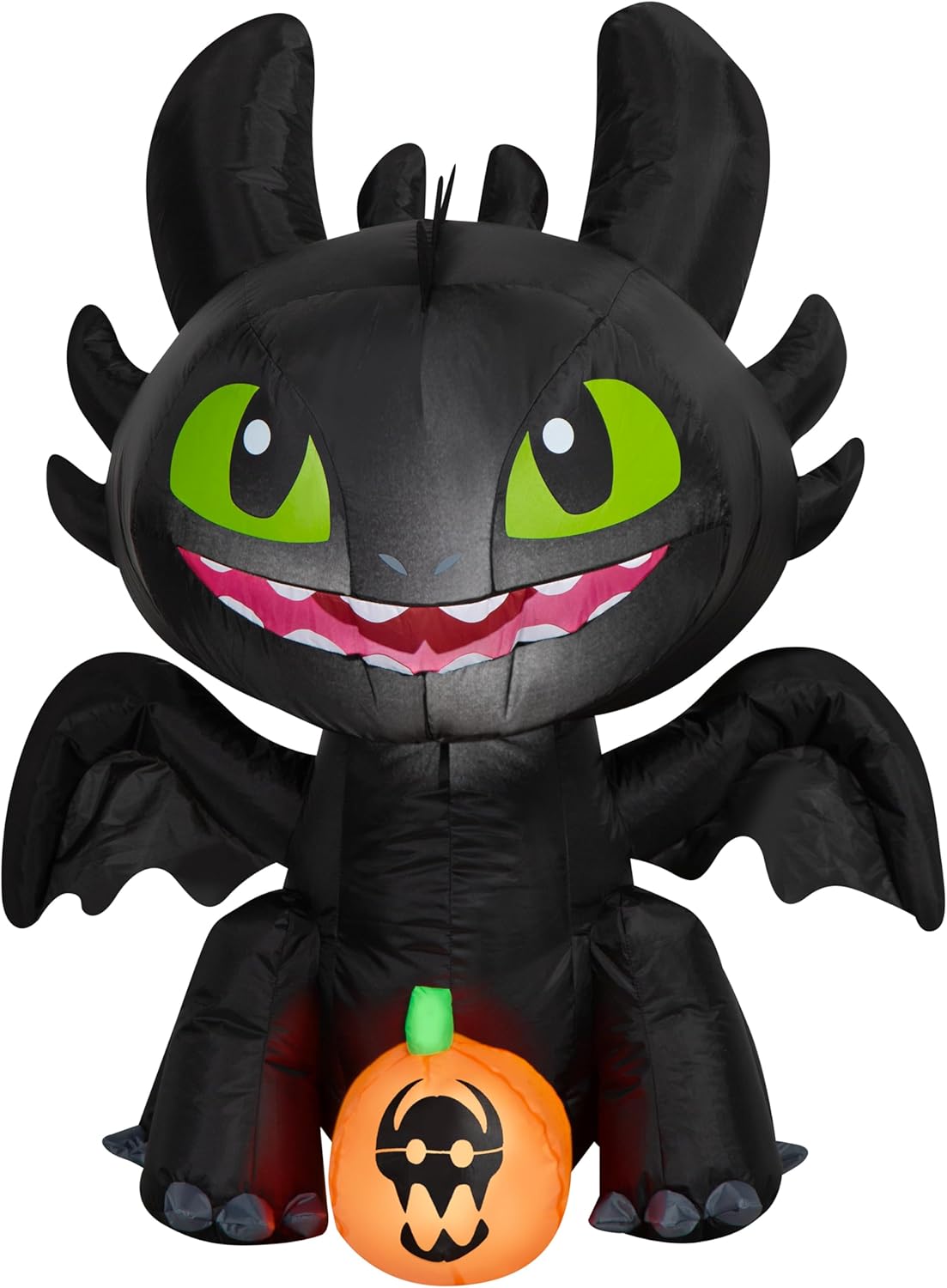 Gemmy Airblown Inflatable Stylized Toothless w/JOL Universal, 3 ft Tall, Multicolored