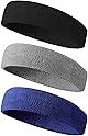 ヘアバンド メンズ スポーツ 汗止め エココットン素材・スポンジのような吸収性・いきいきとした通気性 ヘッドバンドス ポーツ用 洗顔用 伸縮性あり 軽柔速乾 ランニング ダンス ヨガ ジョギング 男女兼用 3本セット