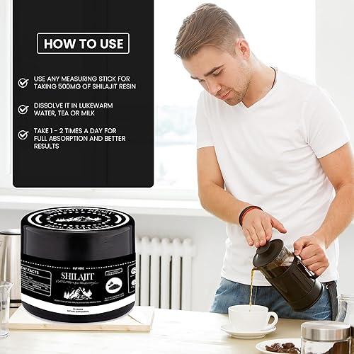 Miniatura 4 de Shilajit - Resina pura del Himalaya, Shilajit 100% pura con ácido fúlvico y más de 85 oligominerales, apoya la energía, la inmunidad y la salud de