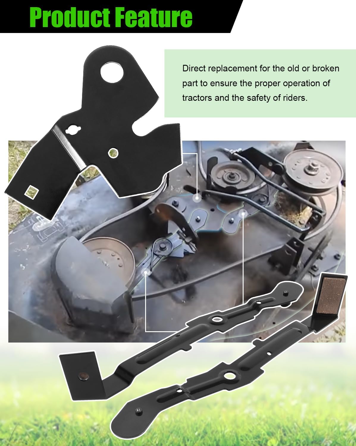 Arm Bracket Roller Cam Kit Fit for AYP/Husqvarna/Craftsman 42" Mower Deck LT1000 LT2000 532151785 184907 131335 155046