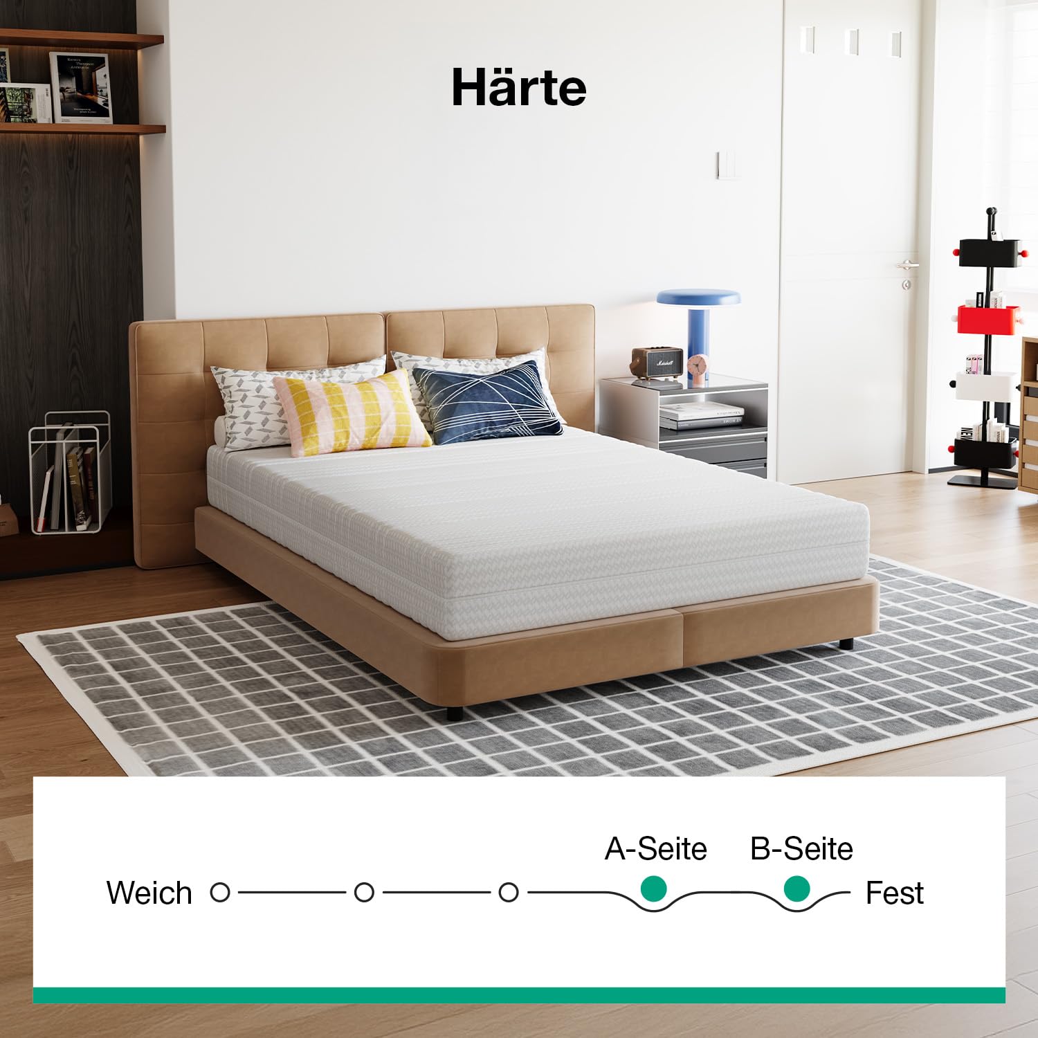 Novilla 140x200 cm Matratze Kaltschaummatratze H3/H4 Härtegrad 7-Zonen Komfortschaum Matratzen Atmungsaktiver Komfort Rollmatratze mit Abnehmbarer Stoffbezug Oeko-TEX Höhe 18 cm