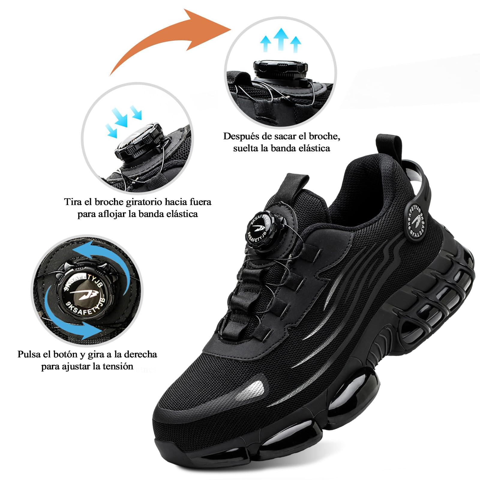 Zapatos de Seguridad para Hombre Mujer Zapatillas Ligeros Calzado Trabajo Comodo Antideslizante con Puntera de Acero 36-46 EU