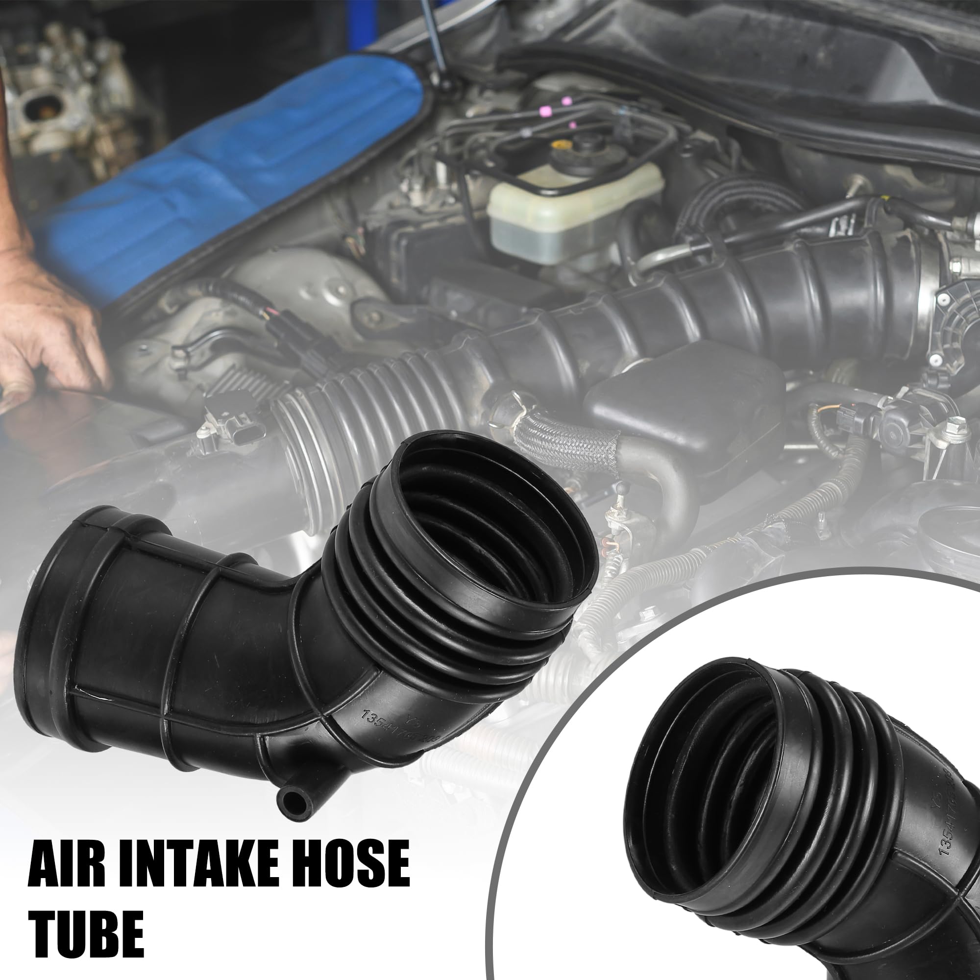 A ABSOPRO Filtro Aria Aspirazione Tubo Condotto Per BMW 323Ci 2000 2pz | Gomma Nero - Funzione: Ripara Motore Tremante E Accelerazione Lenta - Dimensioni: 8.5cm - OE: 13541435627/13541705209