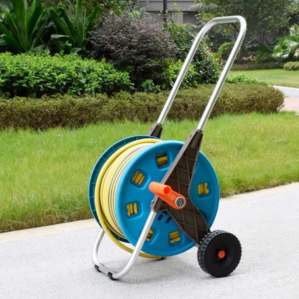 Carrete de Manguera de jardín, portátil y Sencillo para el hogar, Ideal para Jardines, Caminos, invernaderos, con Conector de 1/2", Carrito de mangueras.