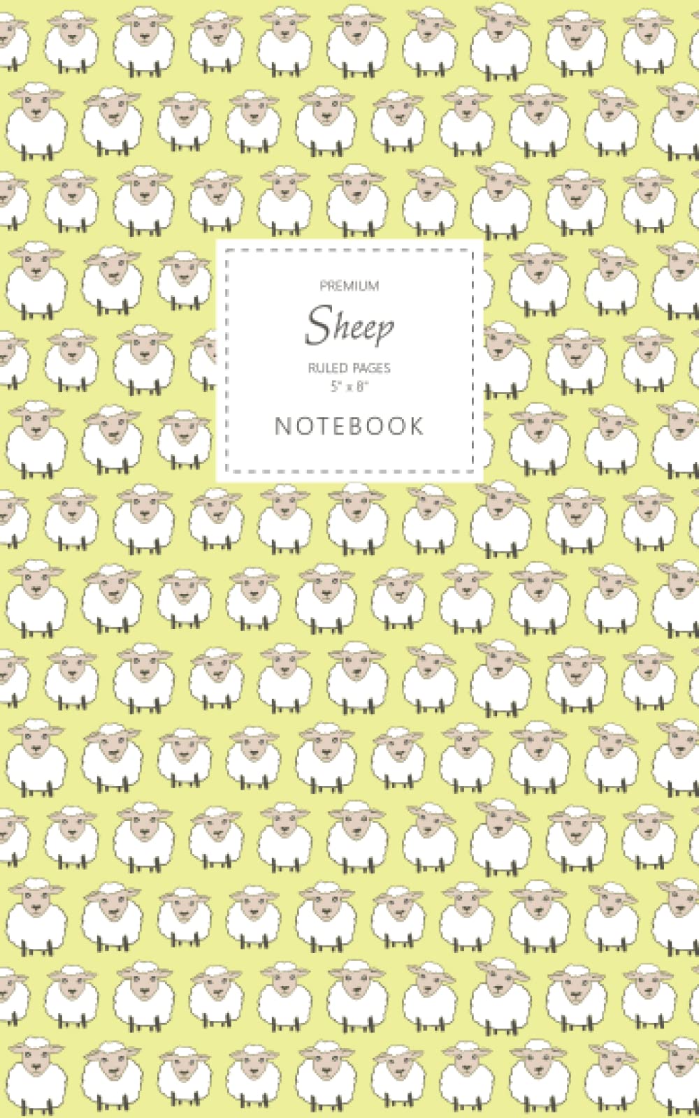 Sheep Notebook - Ruled Pages - 5x8 - Premium: (Yellow Edition) Fun animal notebook 96 ruled/lined pages (5x8 inches / 12.7x20.3cm / Junior Legal Pad / Nearly A5)