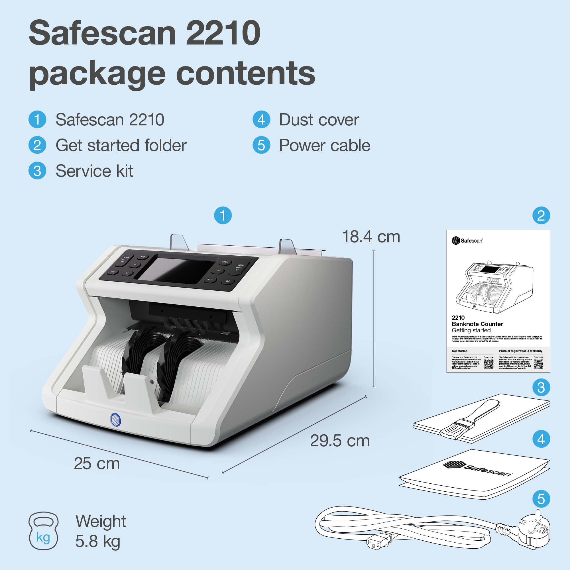 Safescan Safescan 2210 Compteuse de billets pour le comptage trié 2 fois la détection des faux billets