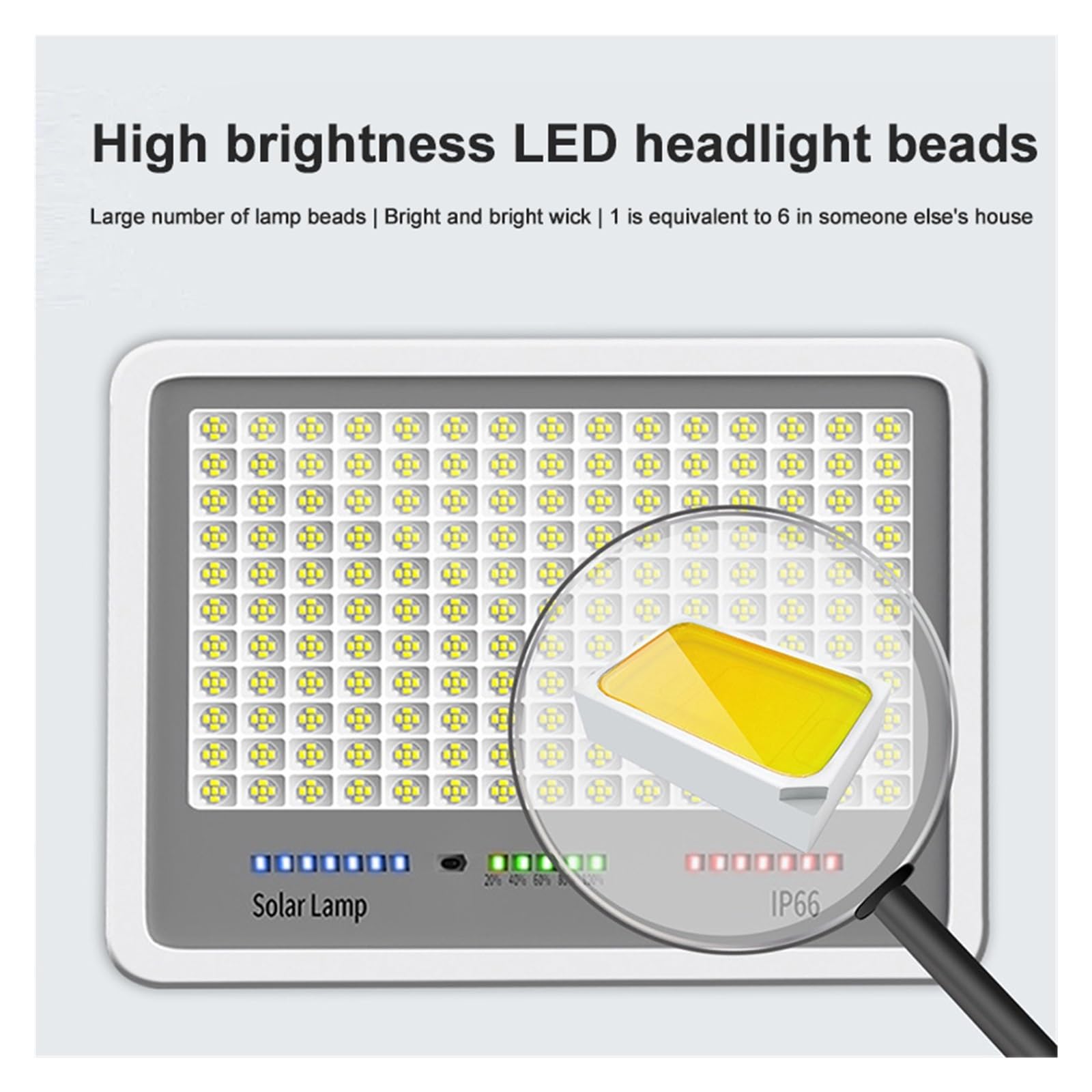 Lampa solarna zewnętrzna, Lampa słoneczna LED o mocy 1000 W Wodoodporny reflektor 4-1 Bardzo wysoka jasność Duża moc Zewnętrzny ogrodowy Indukcyjna lampa uliczna