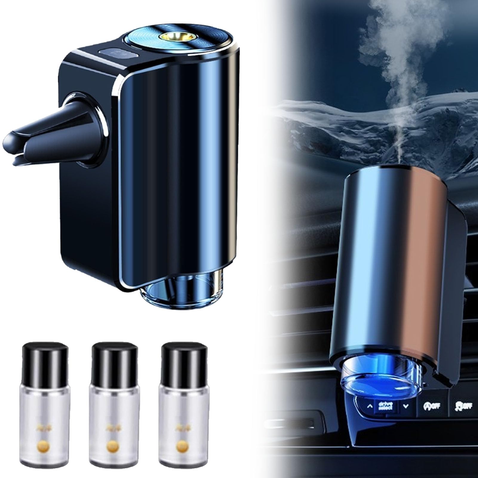 Cloudemo Men's Smart Car Aromatherapy Diffuser With Three Adjustable Settings - 2024 Air Freshener, Ultrasonic Atomizer ('S Fragrance)