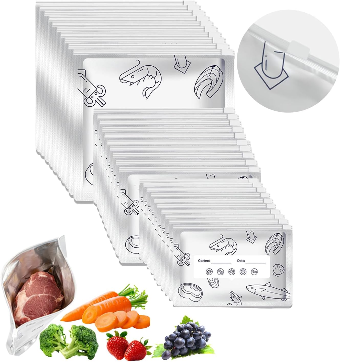  Reusable Aluminum Foil Sealable Storage Bags, 30Pcs 