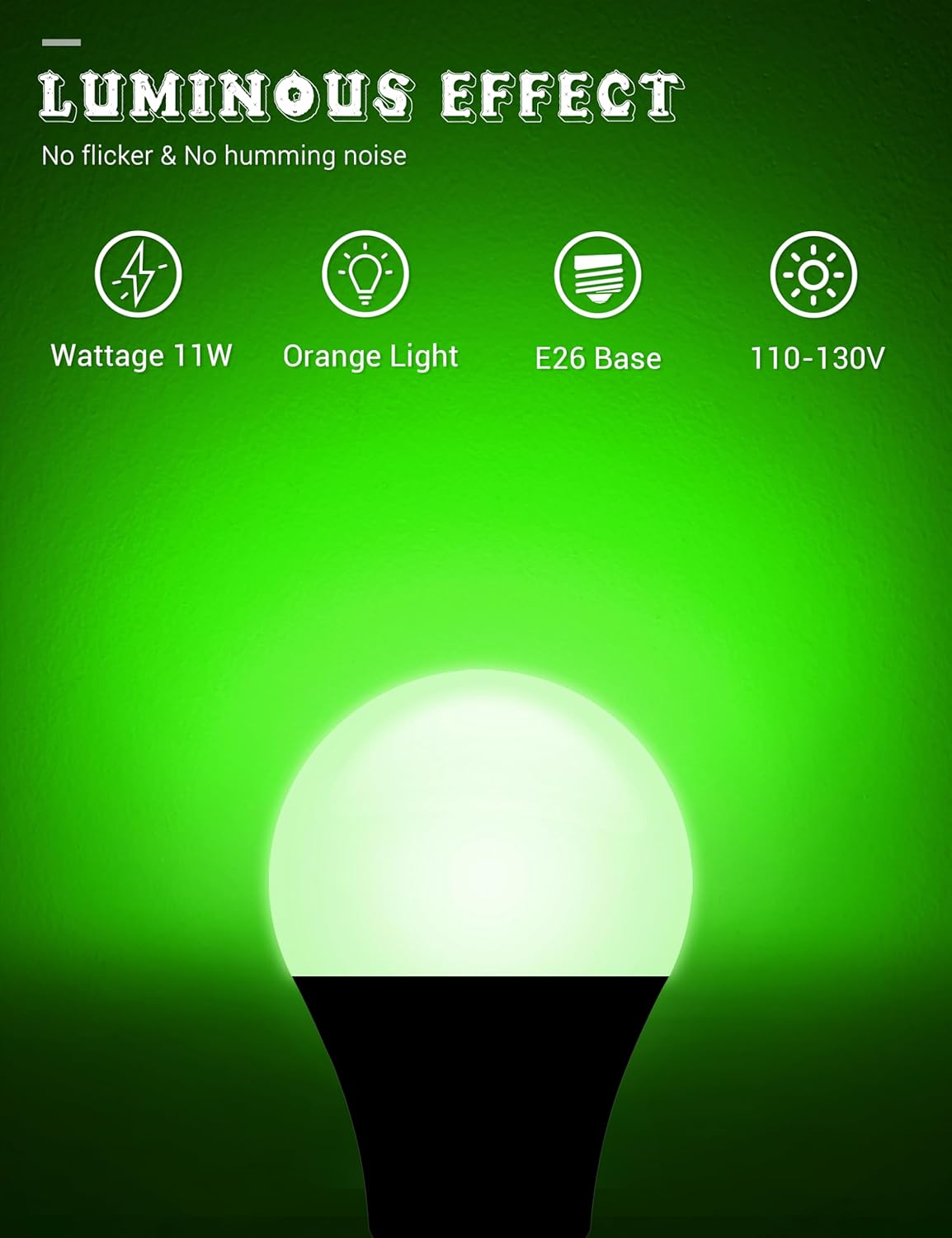 JandCase Christmas Red Green LED Light Bulbs Outdoor, [4 Pack] Red & Green Light Bulb 9W(60W Equivalent), E26 Base A19 LED Color Light Bulb, Christmas Decoration, Non-Dim