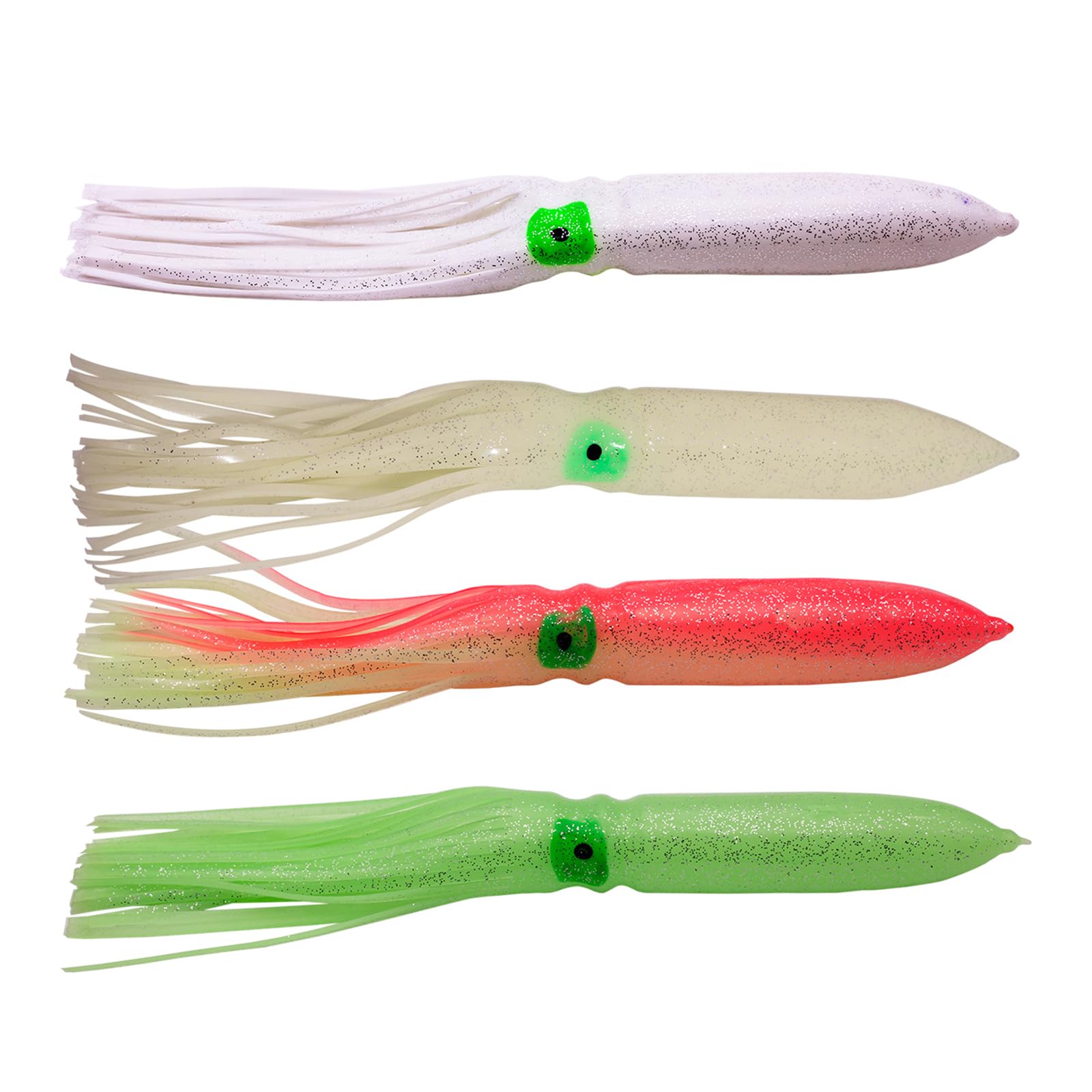 Lot de 10 jupes colorées en forme de pieuvres, de calamars pour la pêche à la traîne - Appâts souples