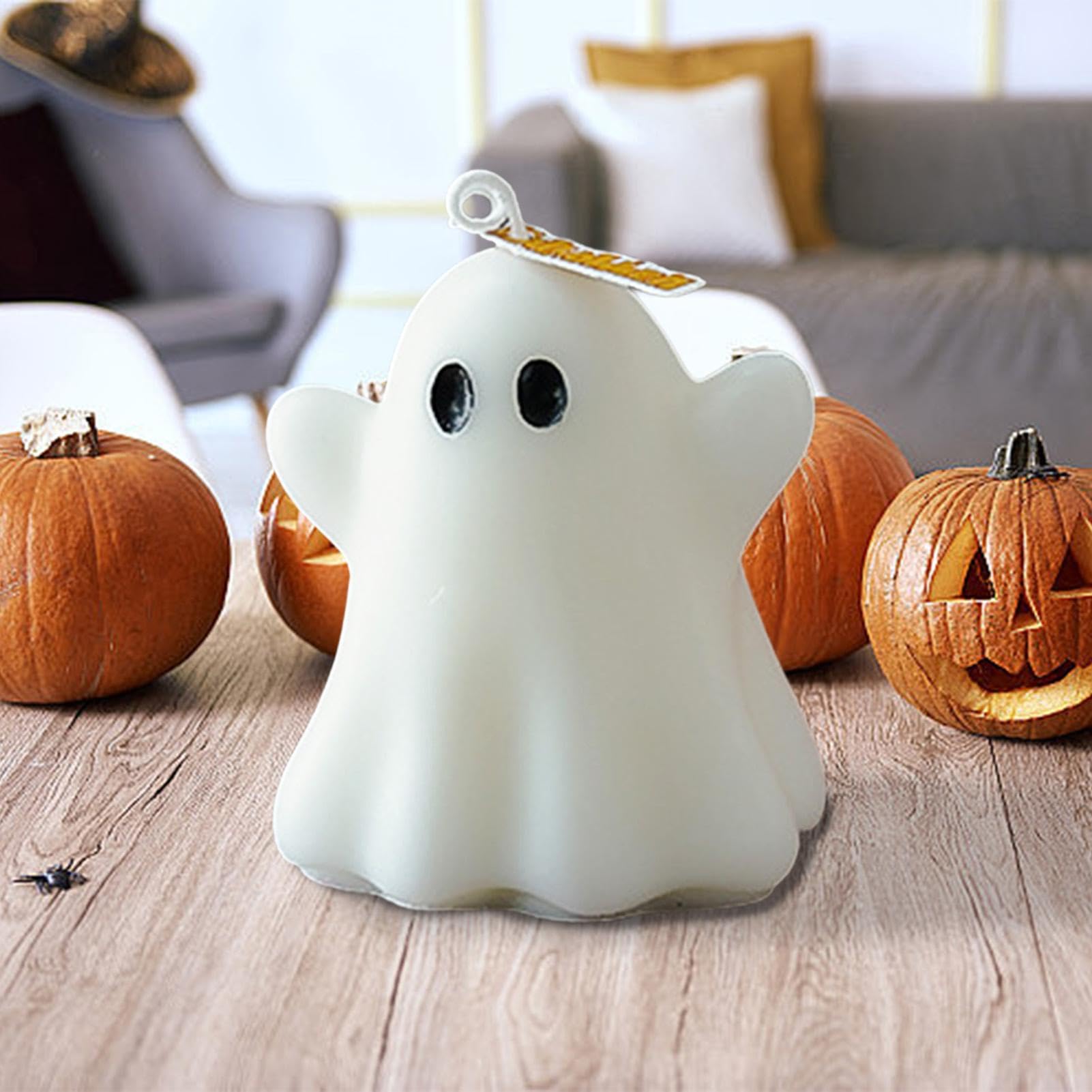 Halloweeen Scent Candle,Fun Face Ghost Scented Shaped Candles - Horror Candle Tea Lights Goth Room Decor for Dining Table Party Bedroom