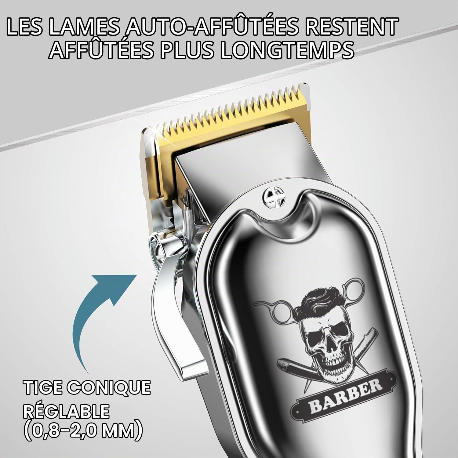 Hatteker Tondeuse Cheveux professionnelle Tondeuse à cheveux hommes Tondeuse Cheveux et barbe Tondeuse barbe longs USB Rechargeable Indicateur LED
