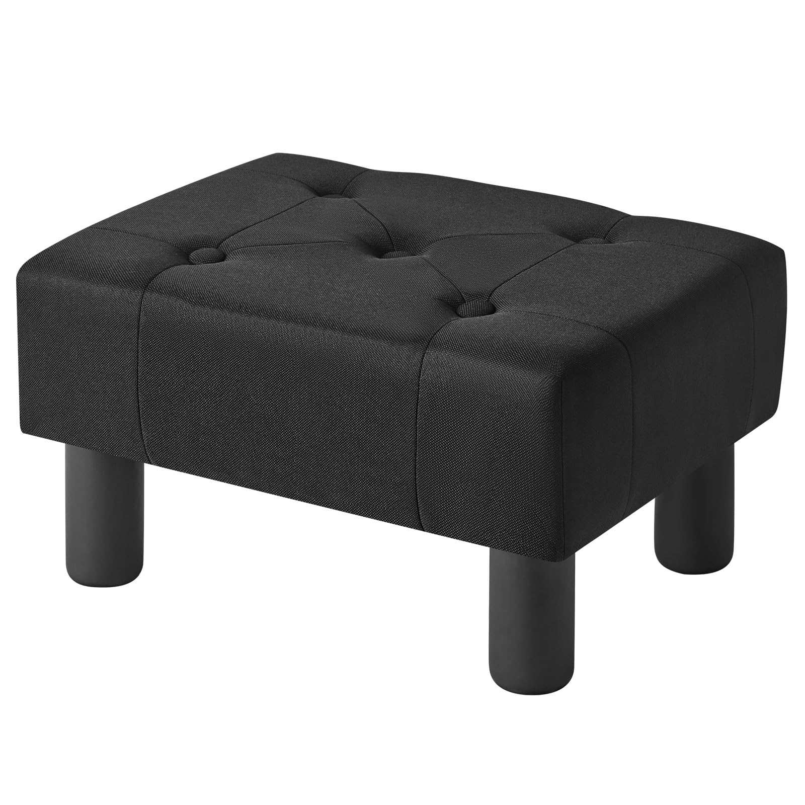 Tabouret Pouf Rectangle Gris - Repose-pieds Moderne 40x29x32 Cm, Tissu Technique Imperméable