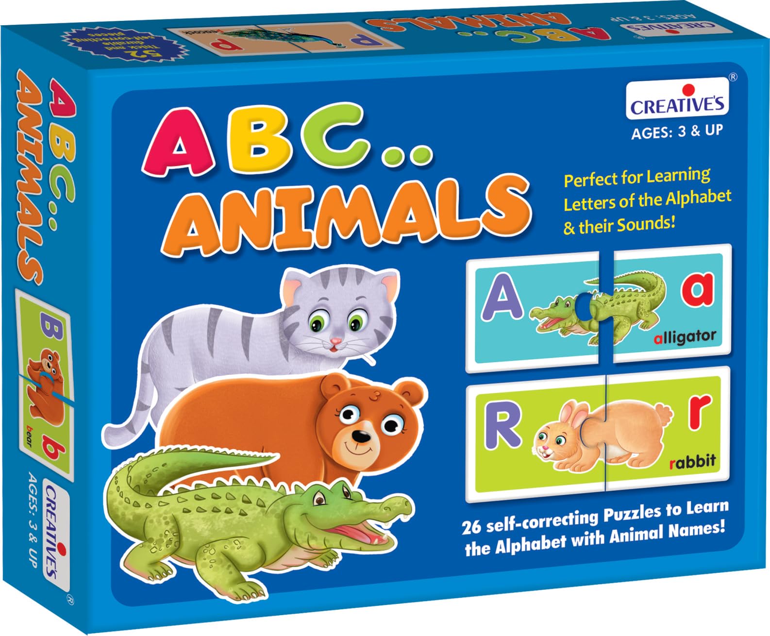 Creative’s ABC Animals, Learn The Alphabet with Animal Names, Early Puzzles, Learning & Educational Puzzles for Kids, Self-Correcting, Letter Sound Recognition, Ages 3 & Up
