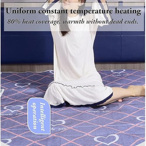 Miniatura 4 de VNABO Manta eléctrica de calentamiento rápido tamaño individual manta térmica impresa con 4-5 niveles de calefacción y 4 ajustes de tiempo apagado