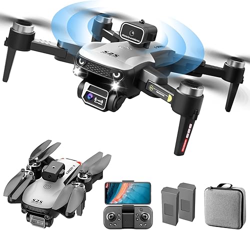 Dron con cámara dual para adultos, niños principiantes, mini cuadricóptero RC portátil 4K, FPV Quadcopter juguete regalo, 360 Active Bbstacle