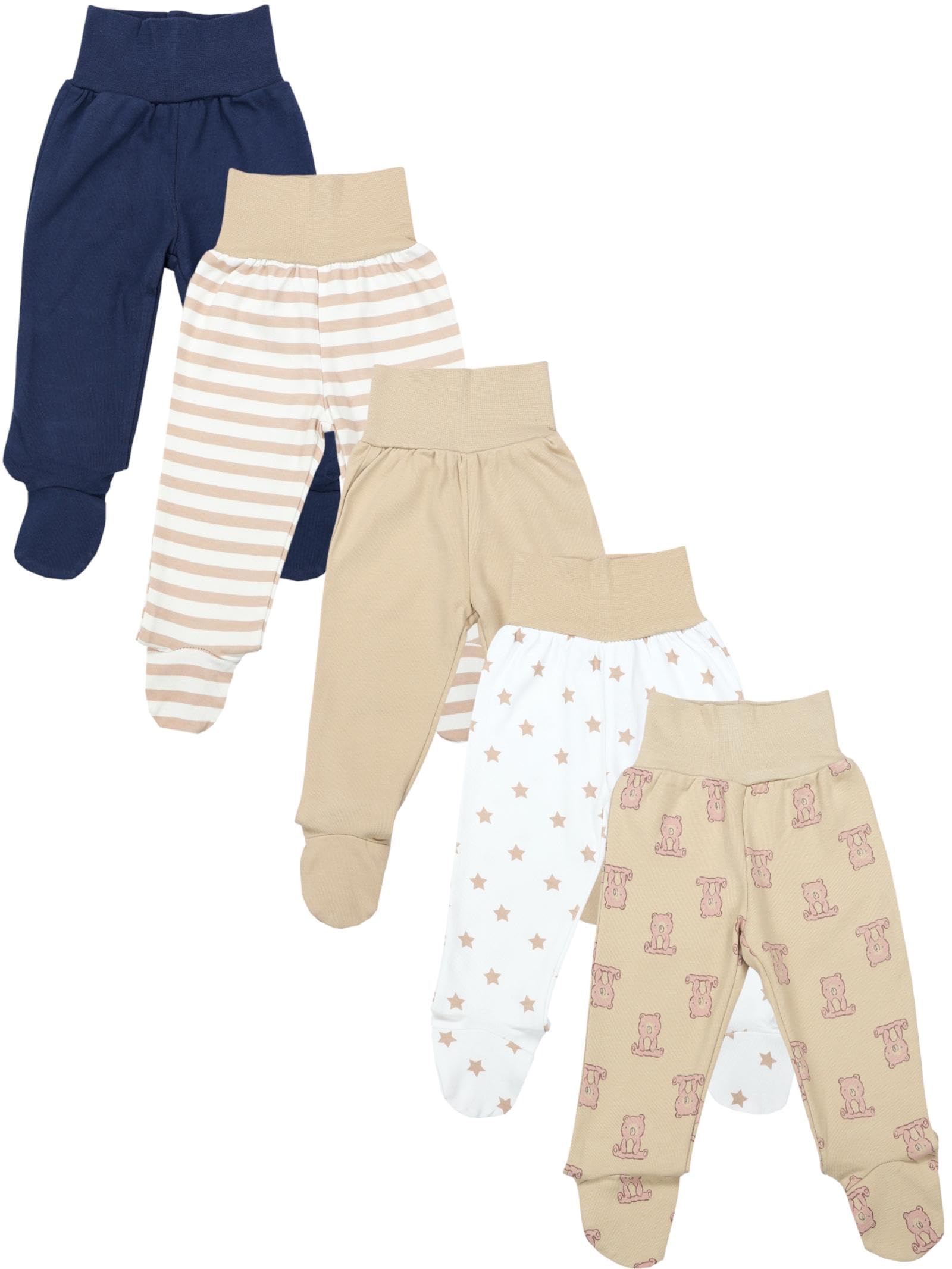 TupTam Pantalón con Pies de Bebé NIños NIña Pack de 5