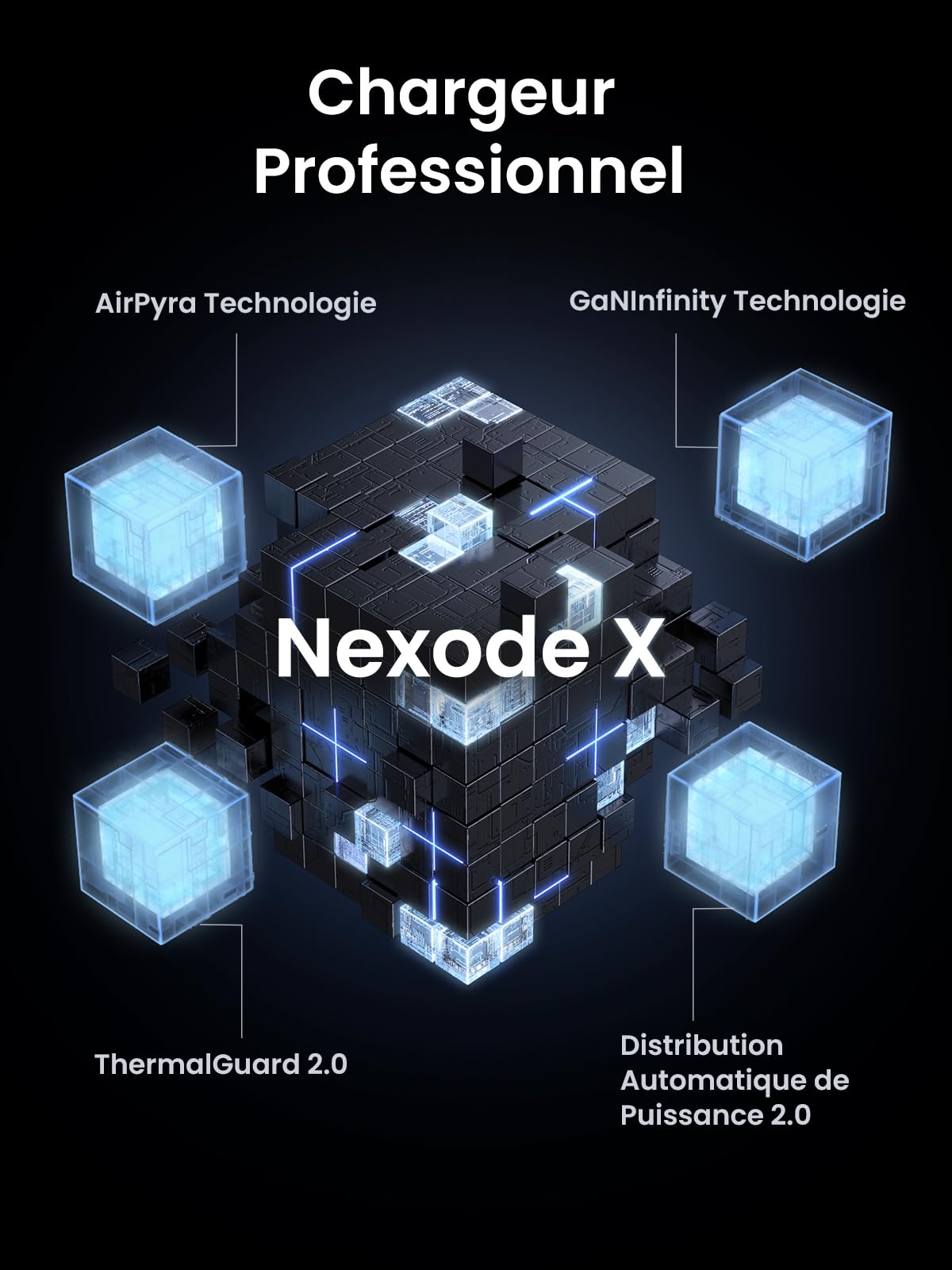 UGREEN Nexode 100W Chargeur USB C Rapide 3 Ports GaNInfinity Compatible avec MacBook Neo Air Pro M5 M4 M3 M2 M1 iPad iPhone 17 Pro Max Air 16 15 14 13 12 Galaxy PPS 60W S26 S25 S24 S23 Pixel 10 9 8