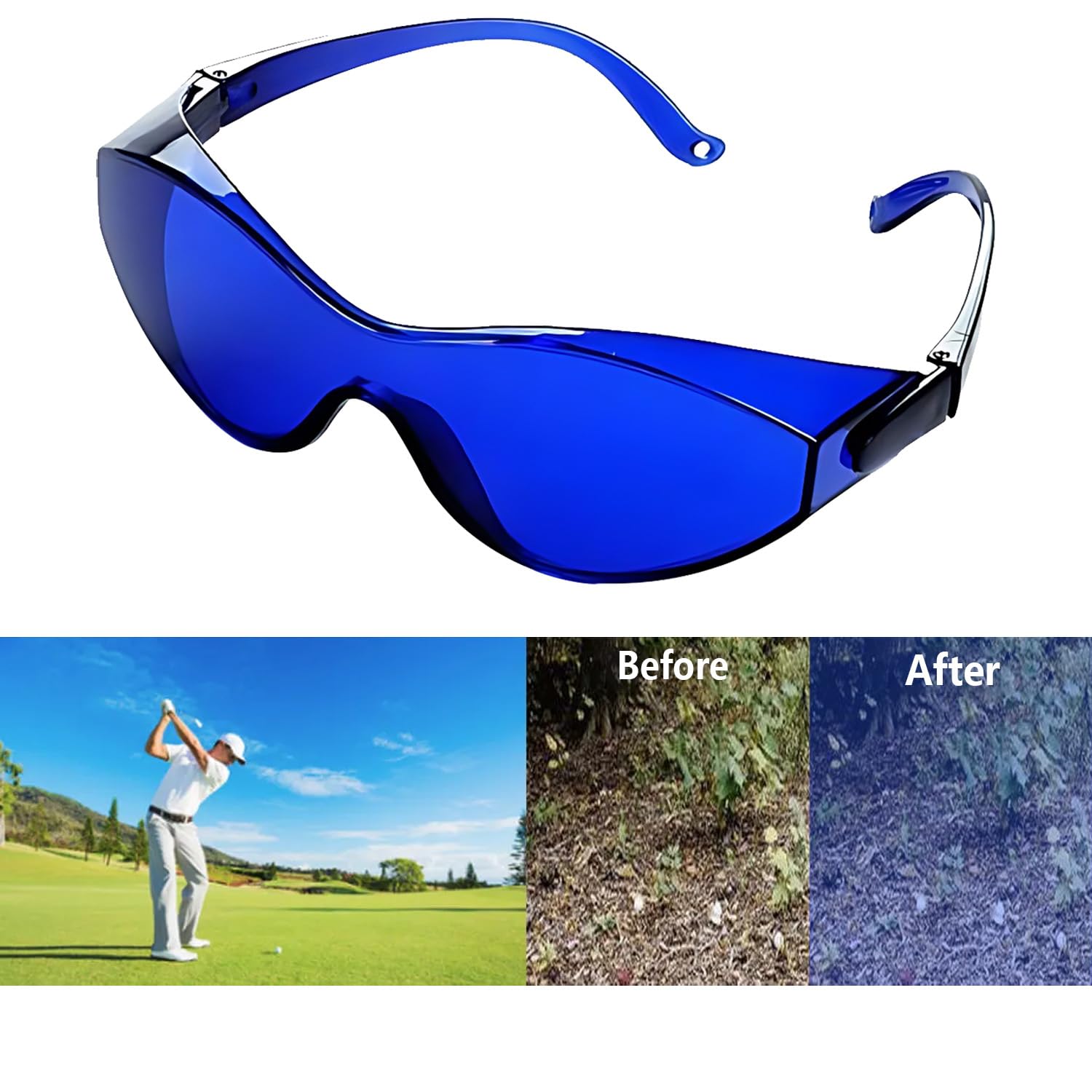 1 Set Golf Blue Lenses, Golf Ball Finder Glasses, Outdoor Golf Finding Glasses, Golf Sunglasses, Suitable for Running, Cycling, Golf Course Wear, Gift Giving(Blue) - Image 4
