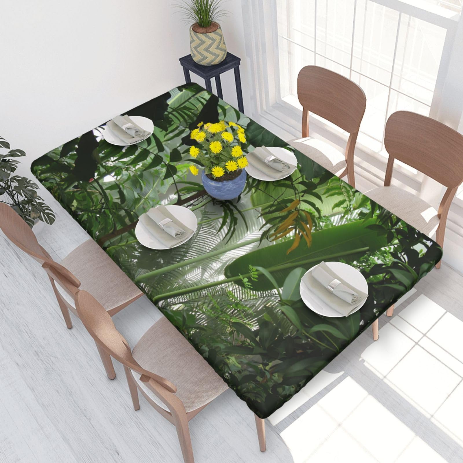 BNVSADC tropical jungle Printed 4FT Tablecloth 122x76 CM Polyester Kitchen Water Resistant Table Cloth Dining Table Decoration Table Covers