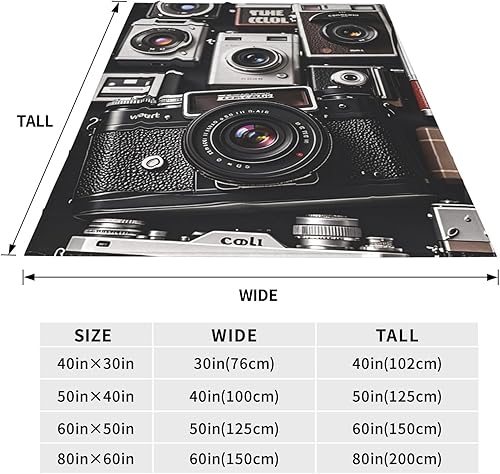 Miniatura 3 de Retro Cool Camera Collection Throw Blankets Flannel Blanket Warm Cozy Bed Blanket Lightweight Soft Blankets for Couch Sofa Bed Chair Home Decor