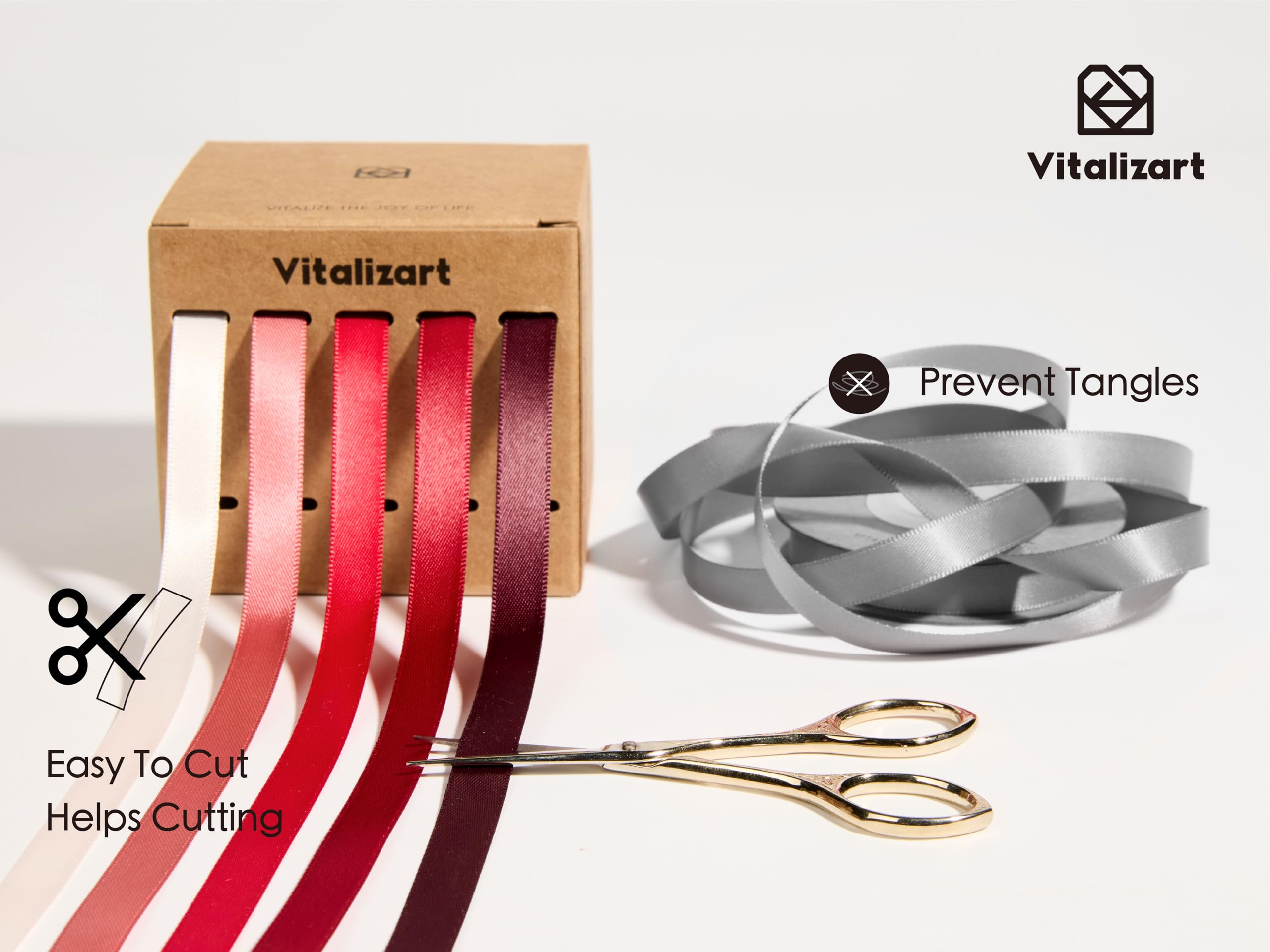 Amazon.com: Vitalizart Red Ribbons for Crafts 3/8